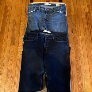 2 pairs Levi's Mid Rise Skinny Jeans Size 14 (32)